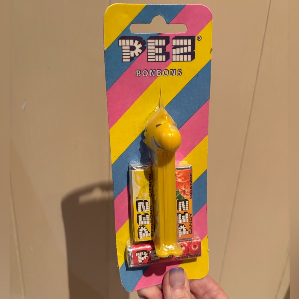 Vintage Peanuts Woodstock Pez Dispenser Never Opened Striped Card